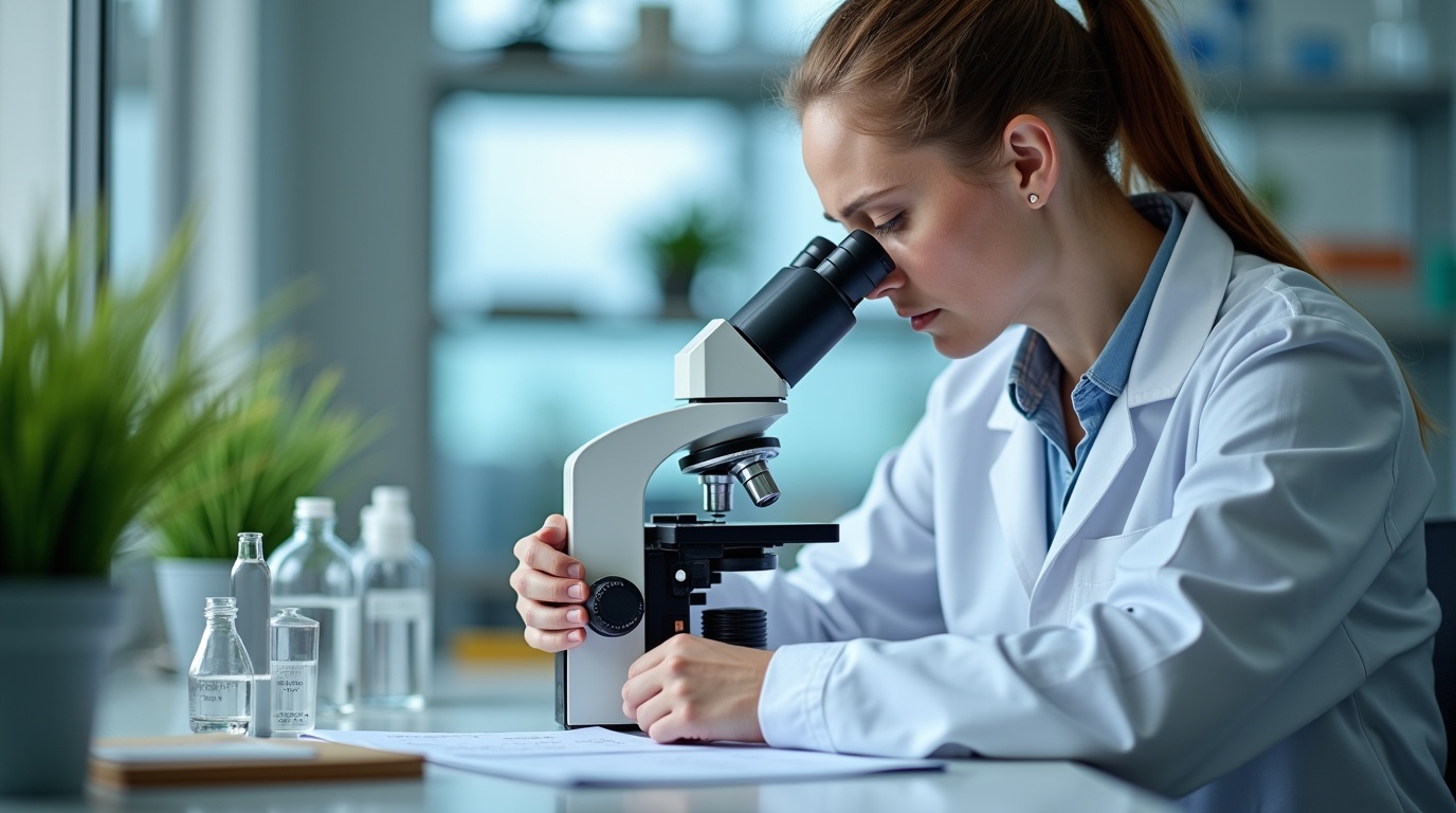 Scientifique examine des flacons de resvératrol en lien avec l'insuline dans un laboratoire.